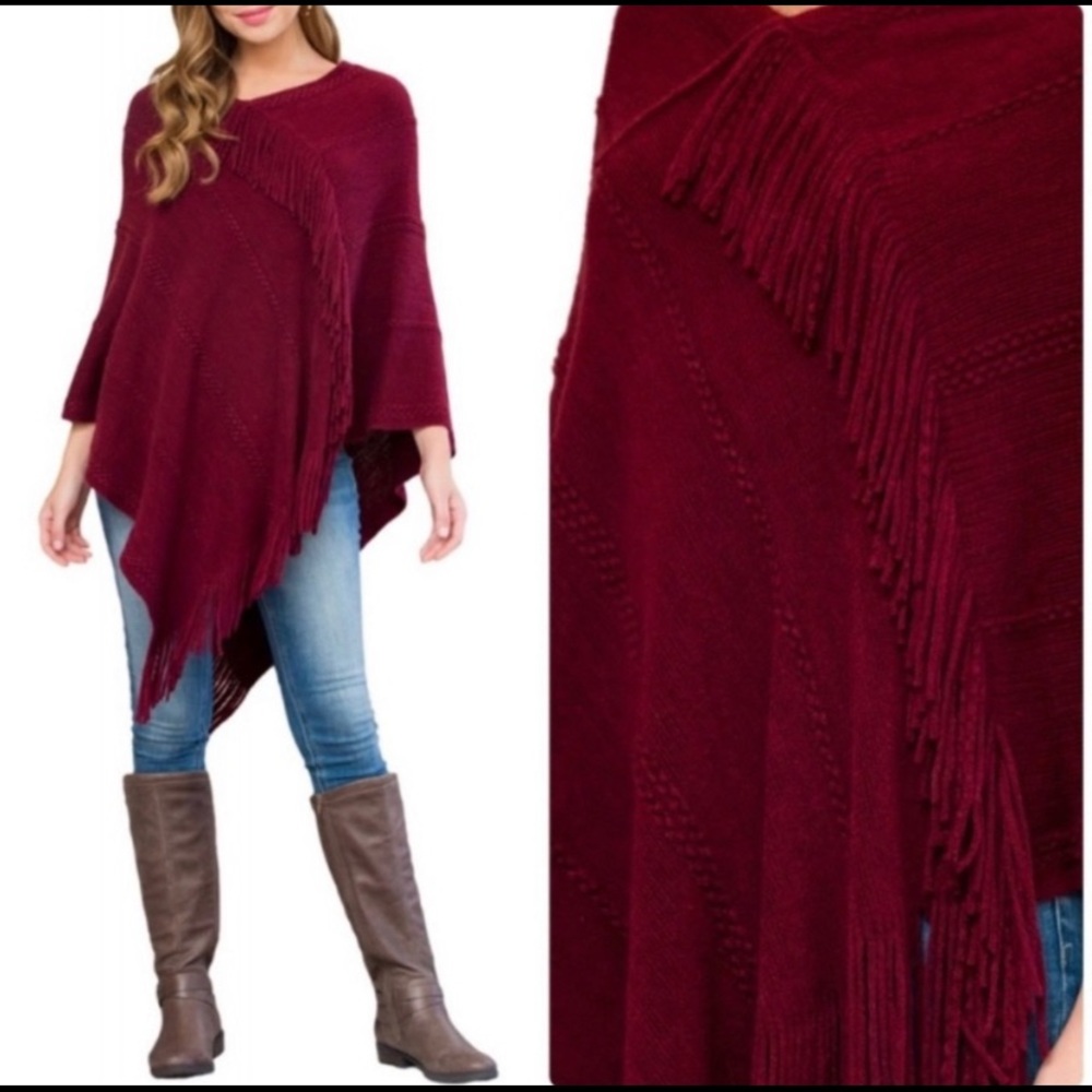 Super Soft Poncho Cascading Fringe - Picture 3 of 8